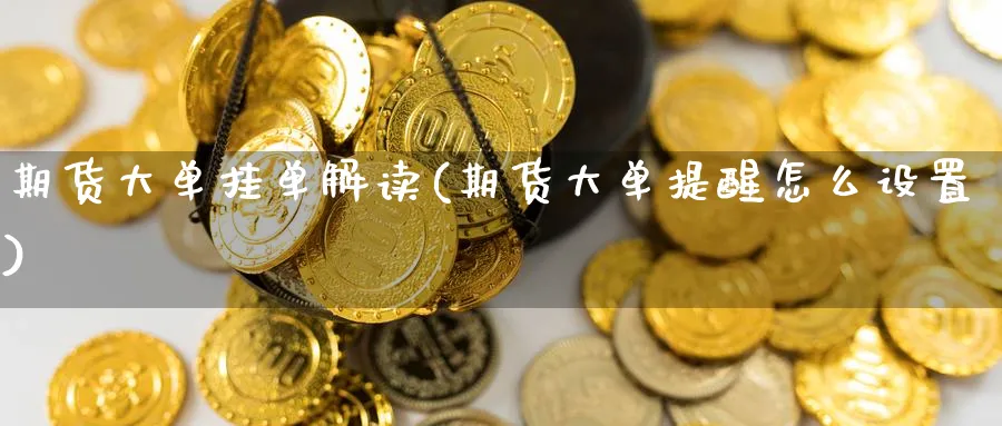 期货大单挂单解读(期货大单提醒怎么设置) (https://www.haizilaw.com/) 德指期货 第1张