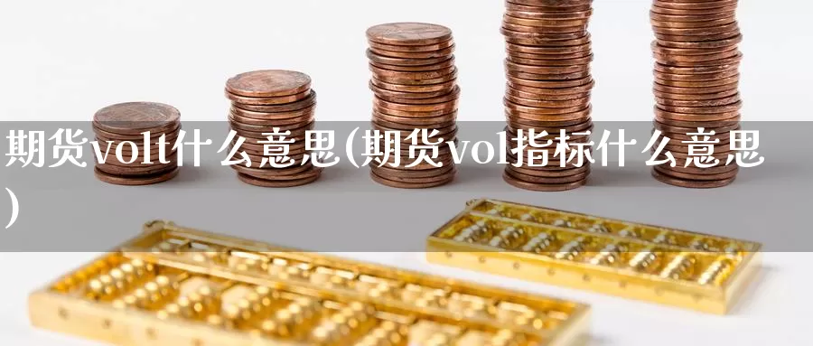 期货volt什么意思(期货vol指标什么意思)